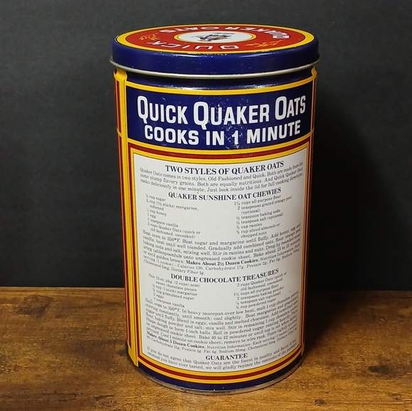 1990 Quick Quaker Oats Metal Tin Container 1922 Replica Label Limited Ed - Picture 3 of 6